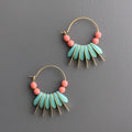 Emie Glass and Brass Hoop Earrings