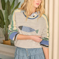 Color Block Pullover Sweater