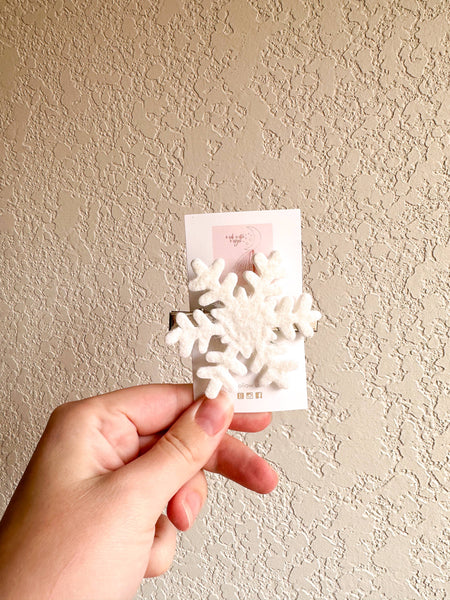 Snowflake Felt Shape Hair Clip