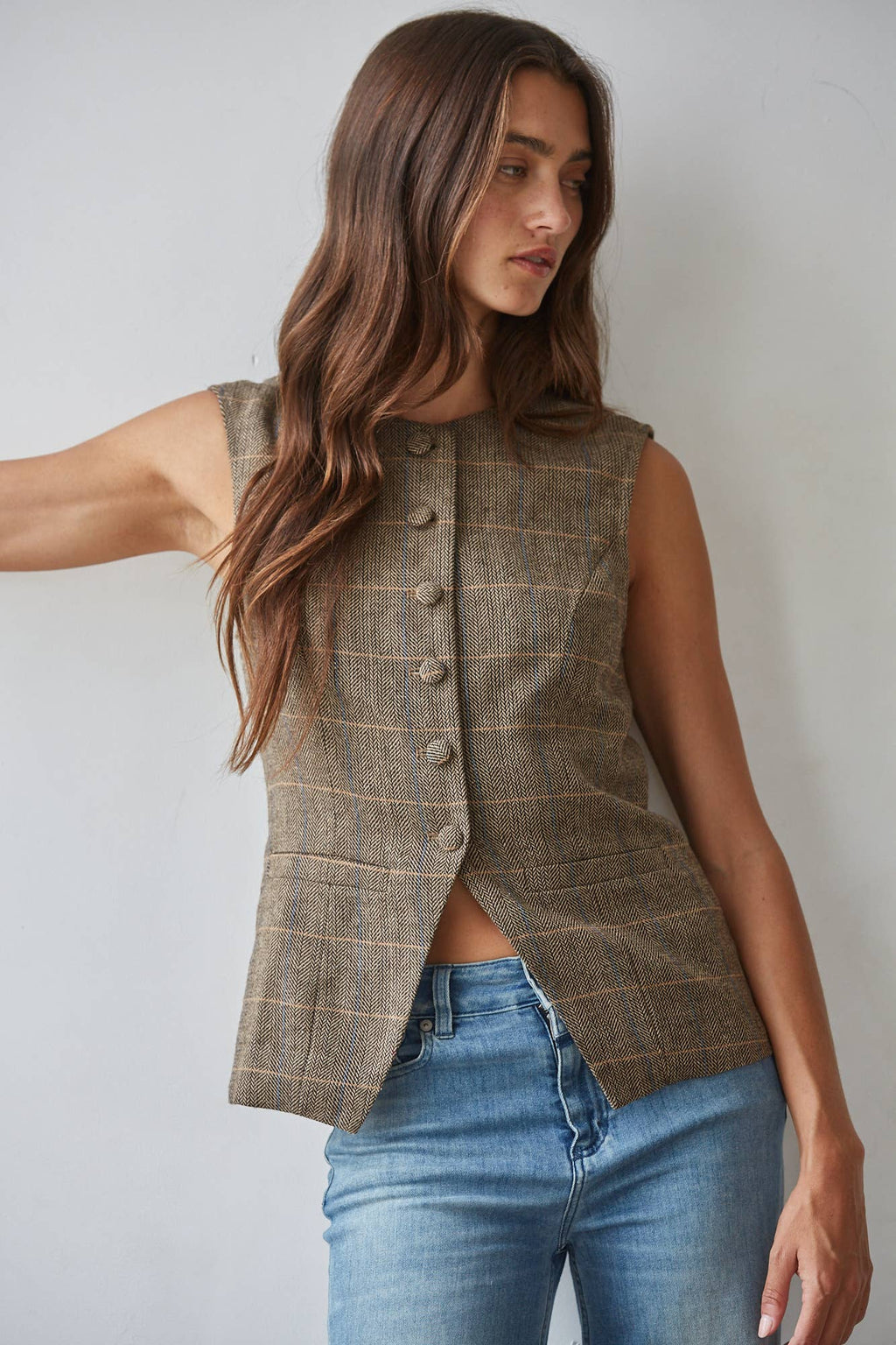 Odette Wool Button-Down Top