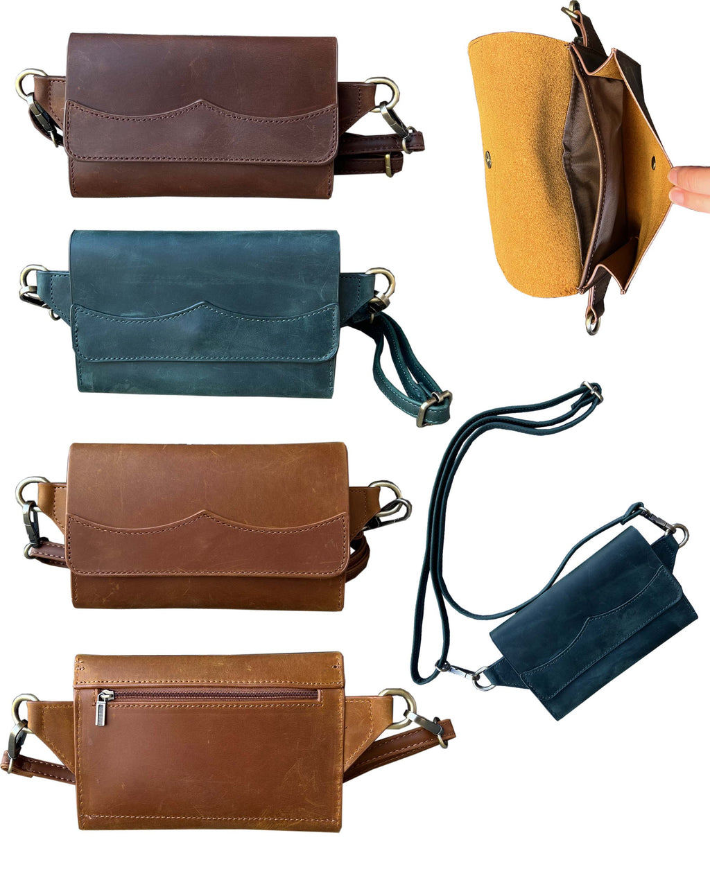 Vintage leather fanny pack sling bag waist bag