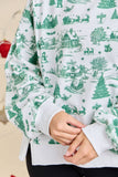 Holiday Toile Printed Oversized Top