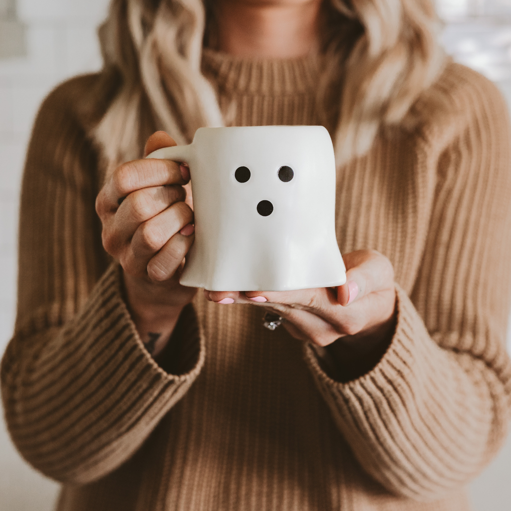 Cream Ghost Coffee Mug - Halloween & Fall Decor