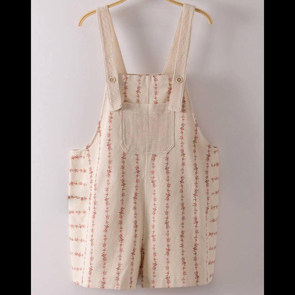 Floral Print Casual Overall