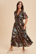 FLORAL FLUTTER BUTTON DOWN MAXI