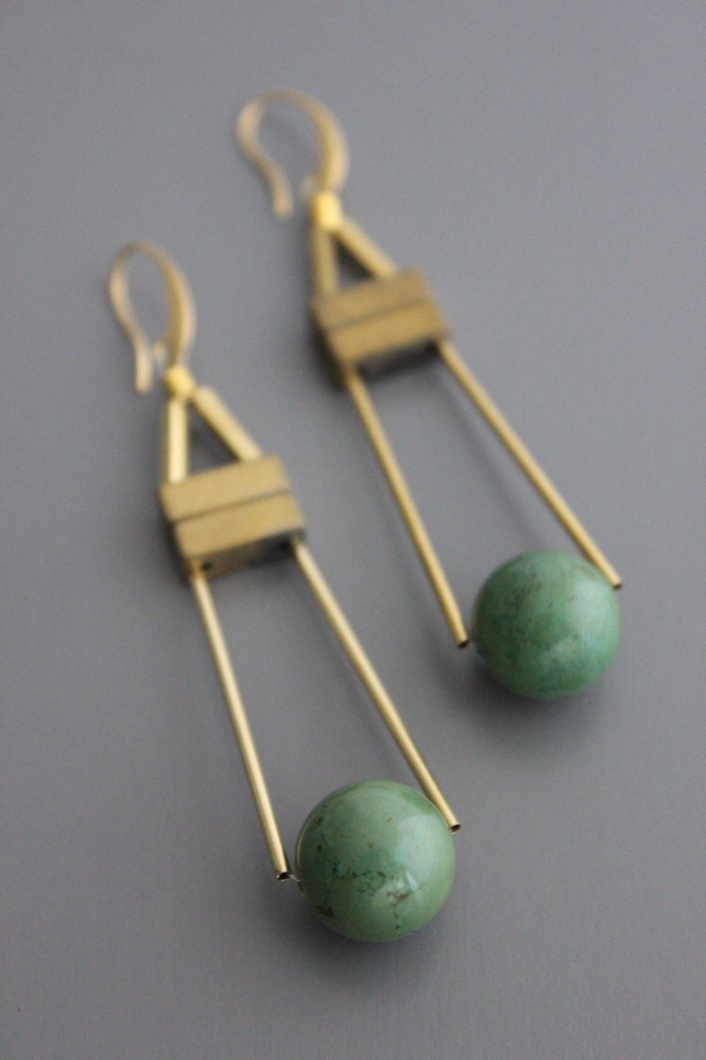 Brass hook & hematite dangles