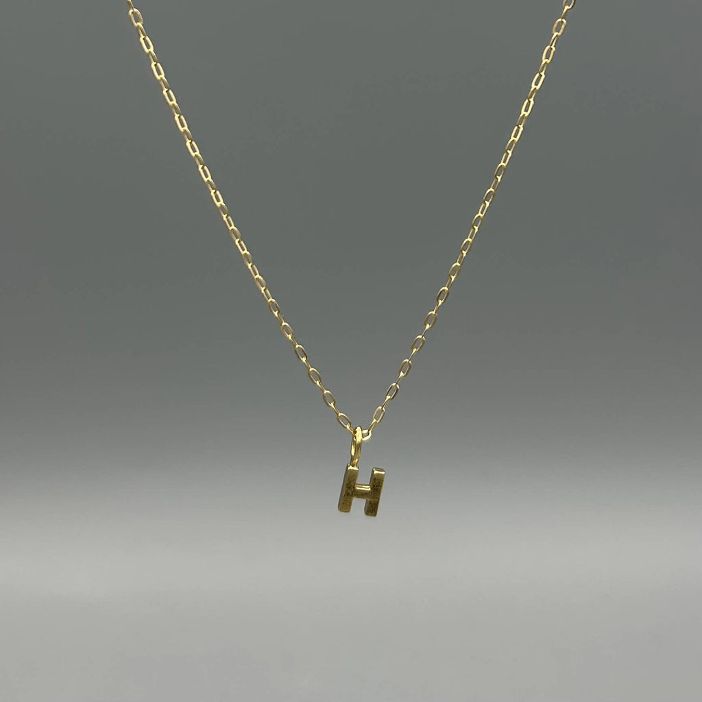 Gold Block Letter Necklace