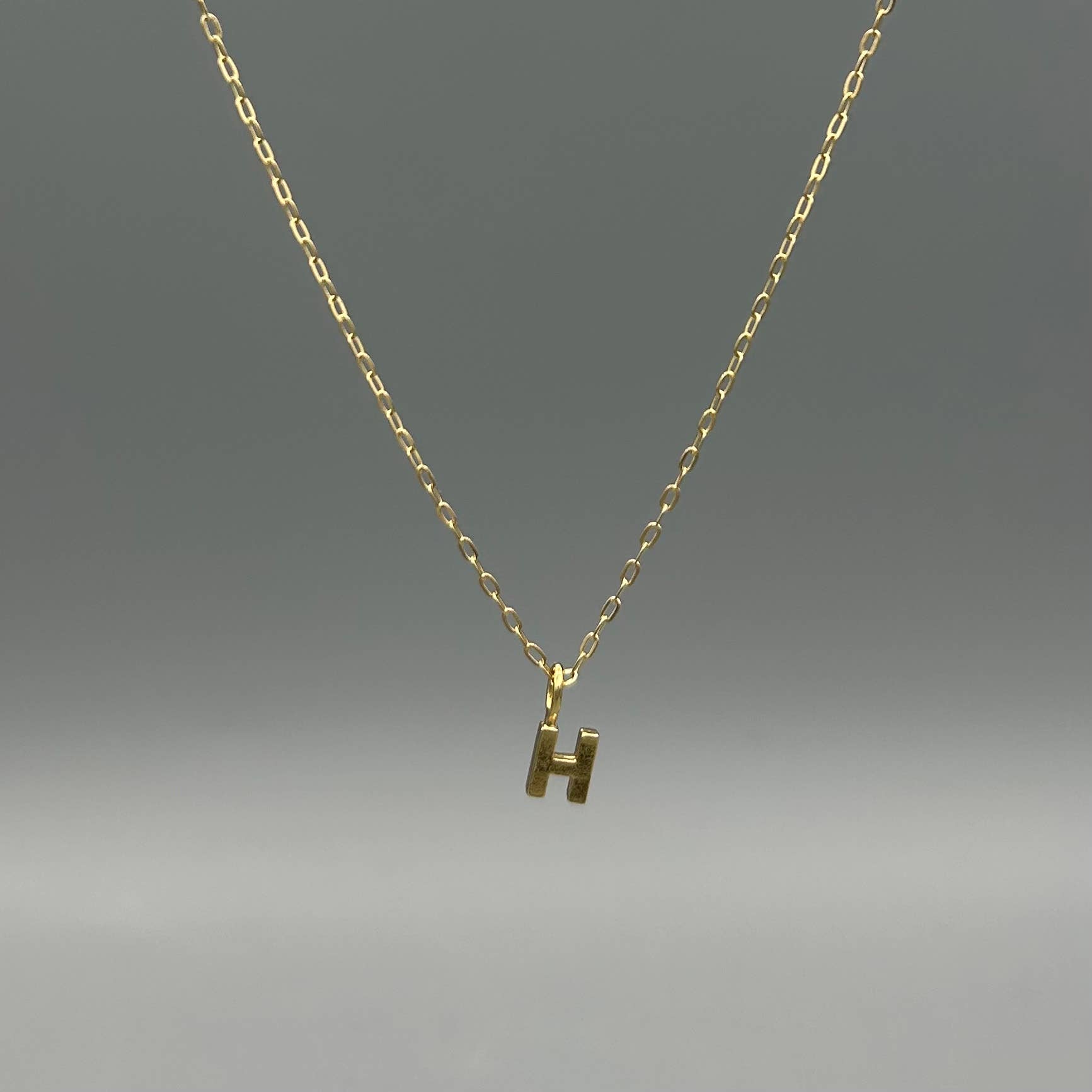 Gold Block Letter Necklace