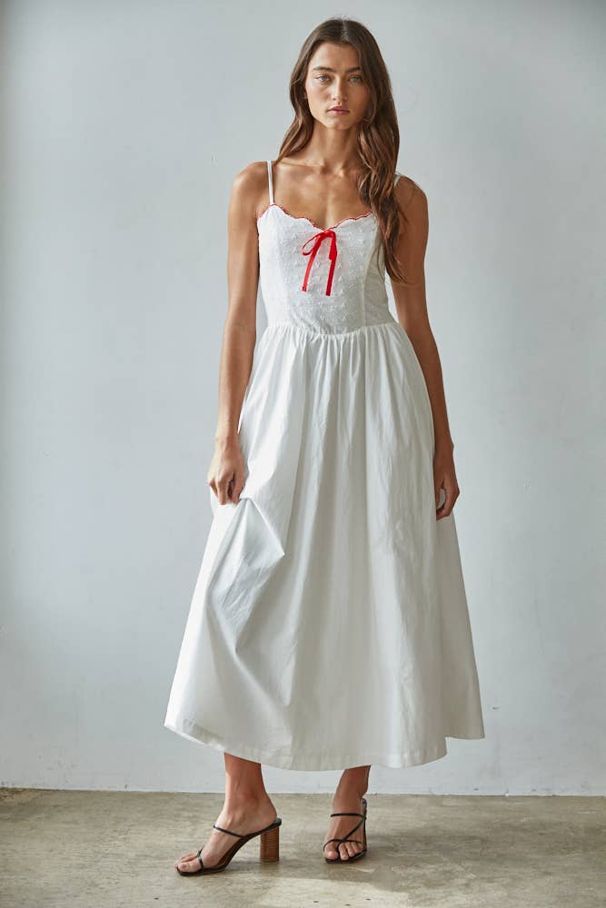 lace floral eyelet midi dress Strut & Bolt Floral Eyelet Strapless Midi Dress for Women in Cream/Multi | D-10919-H-CRM