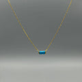 Gold Baguette Birthstone Necklace