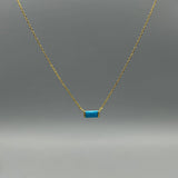 Gold Baguette Birthstone Necklace