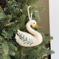 Swan Wool Christmas Ornament