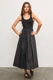 Scoop Neck Drop Waist Flare Dress