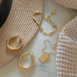 35mm Thick Hoop Earrings 18k Gold Filled Water Resistant