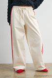 Striped Wide-Leg Drawstring Track Pants - BMP8039