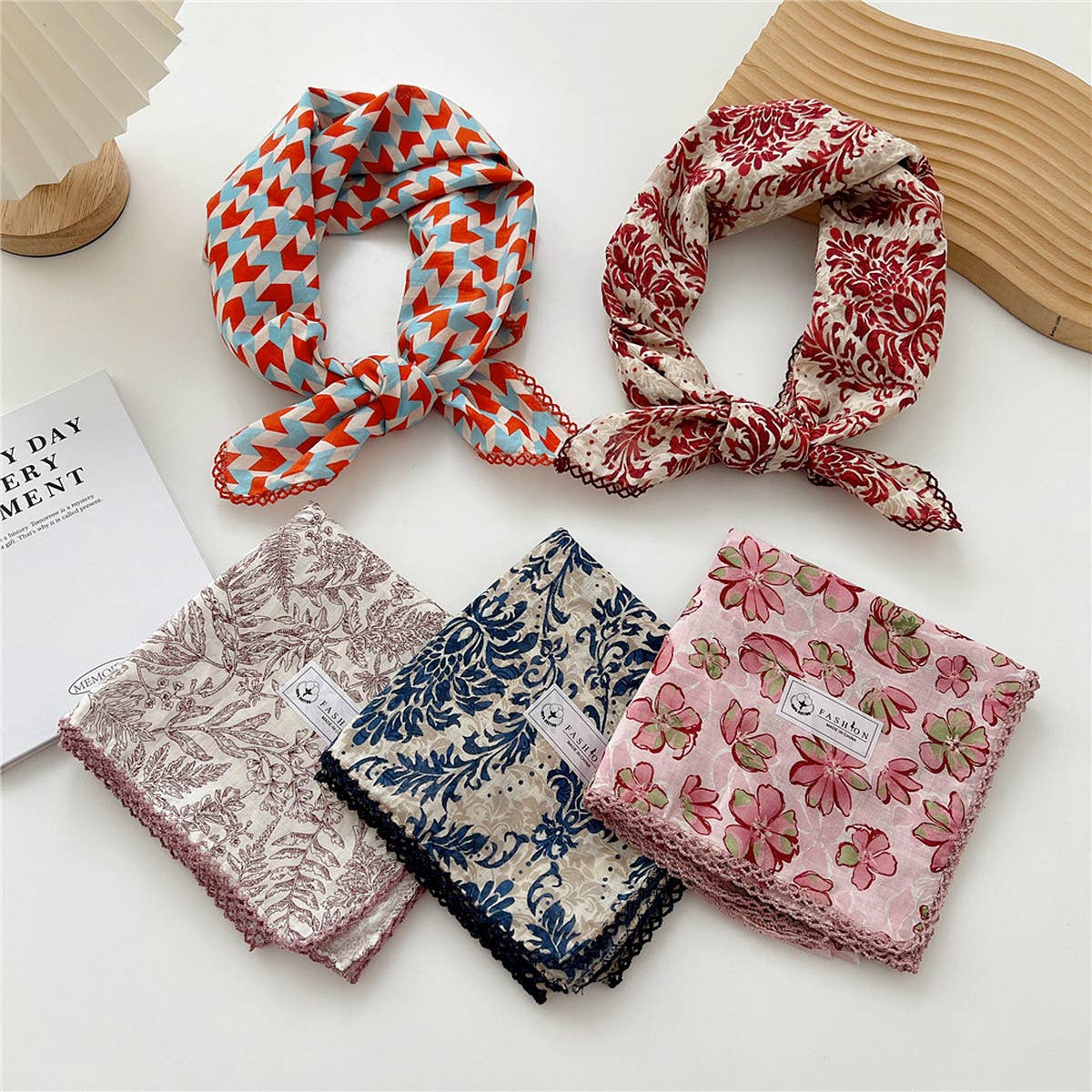 Cotton Linen Square Scarf for Women’s Neck Wrap_CWMS0672