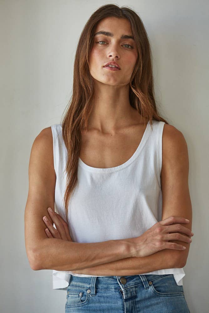 Cotton Scoop Neck Tank Top 4 Colors