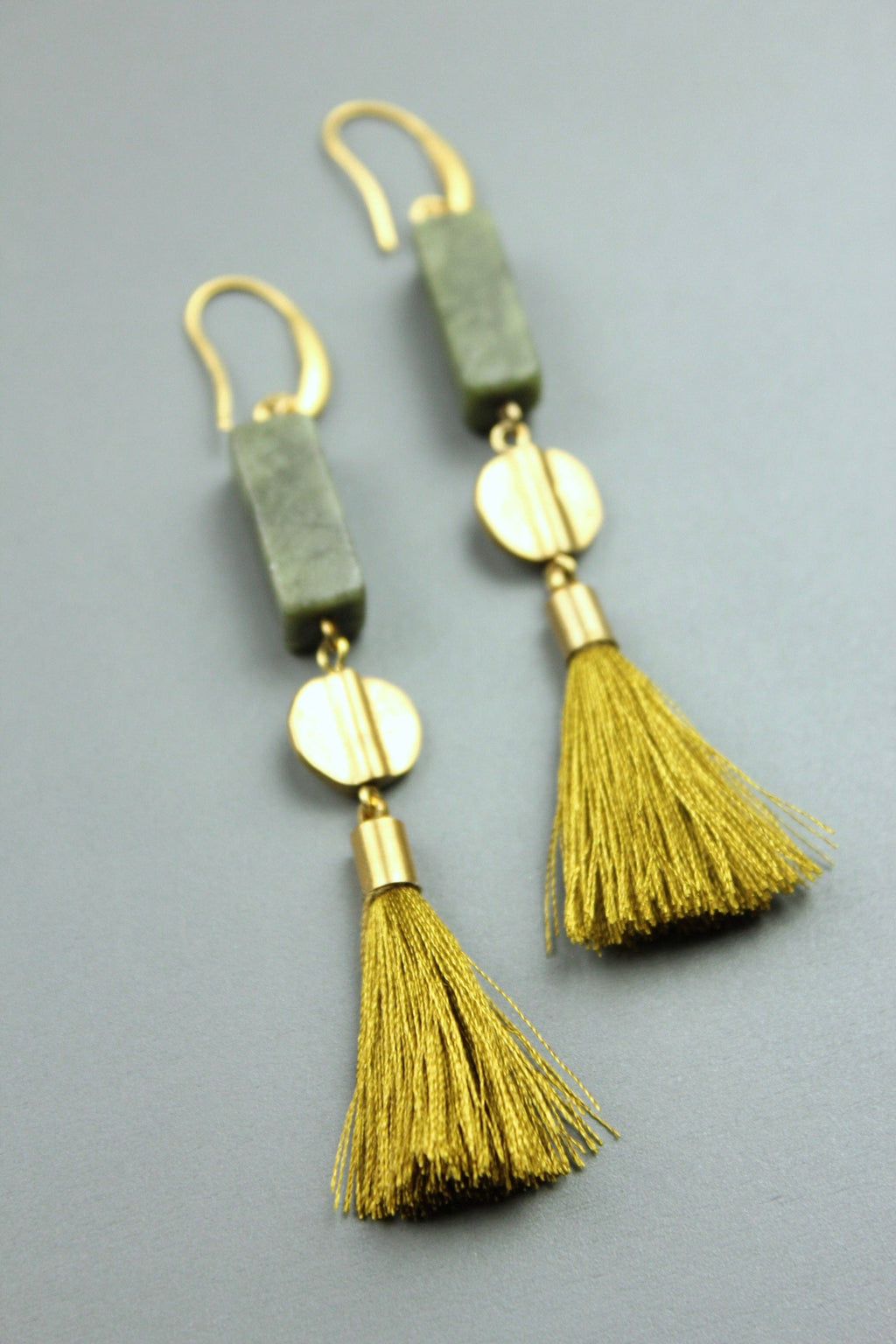 Athena Jasper and tassel earrings