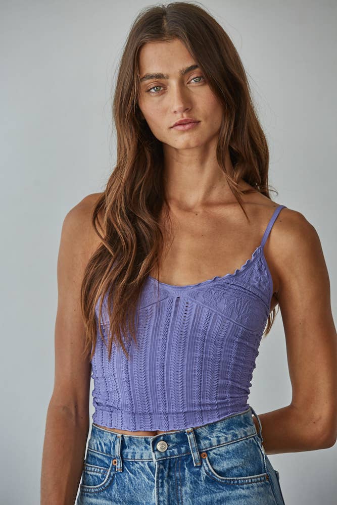 Knit Seamless Nylon Spandex Jacquard Pattern Top