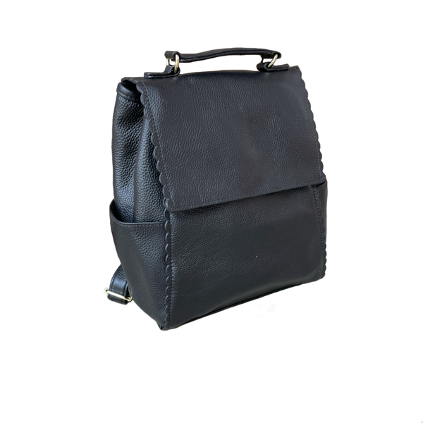 Top grain cowhide leather back pack crossbody shoulder bag