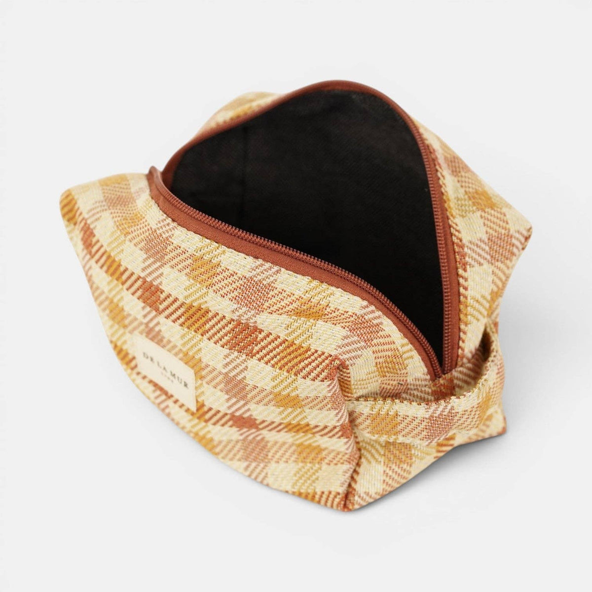 Zia Gingham Jacquard Squared Makeup Bag