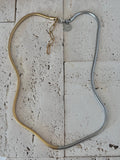 Gold Silver snake chain necklace two double tone ombre 