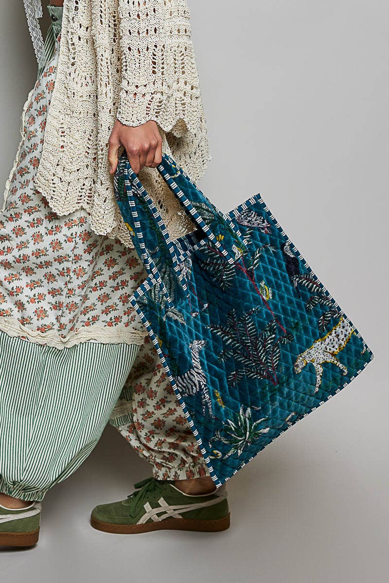 Everyday Quilted Striped Tote Bag