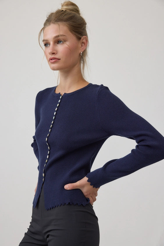 Brenda Ribbed Knit Cardigan