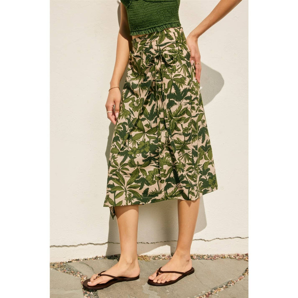 Paradise Grove Tilt Midi Wrap Skirt