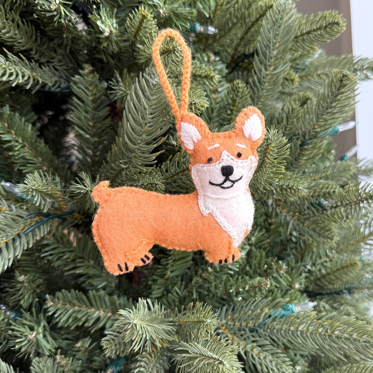 Corgi Wool Christmas Ornament 