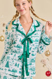 Christmas Toile Printed Pajama Set