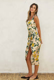 Vintage Lemonade Tulip Hem Midi Wrap Dress
