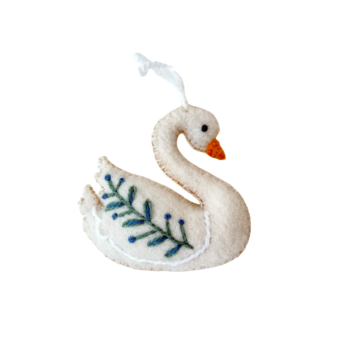 Swan Wool Christmas Ornament