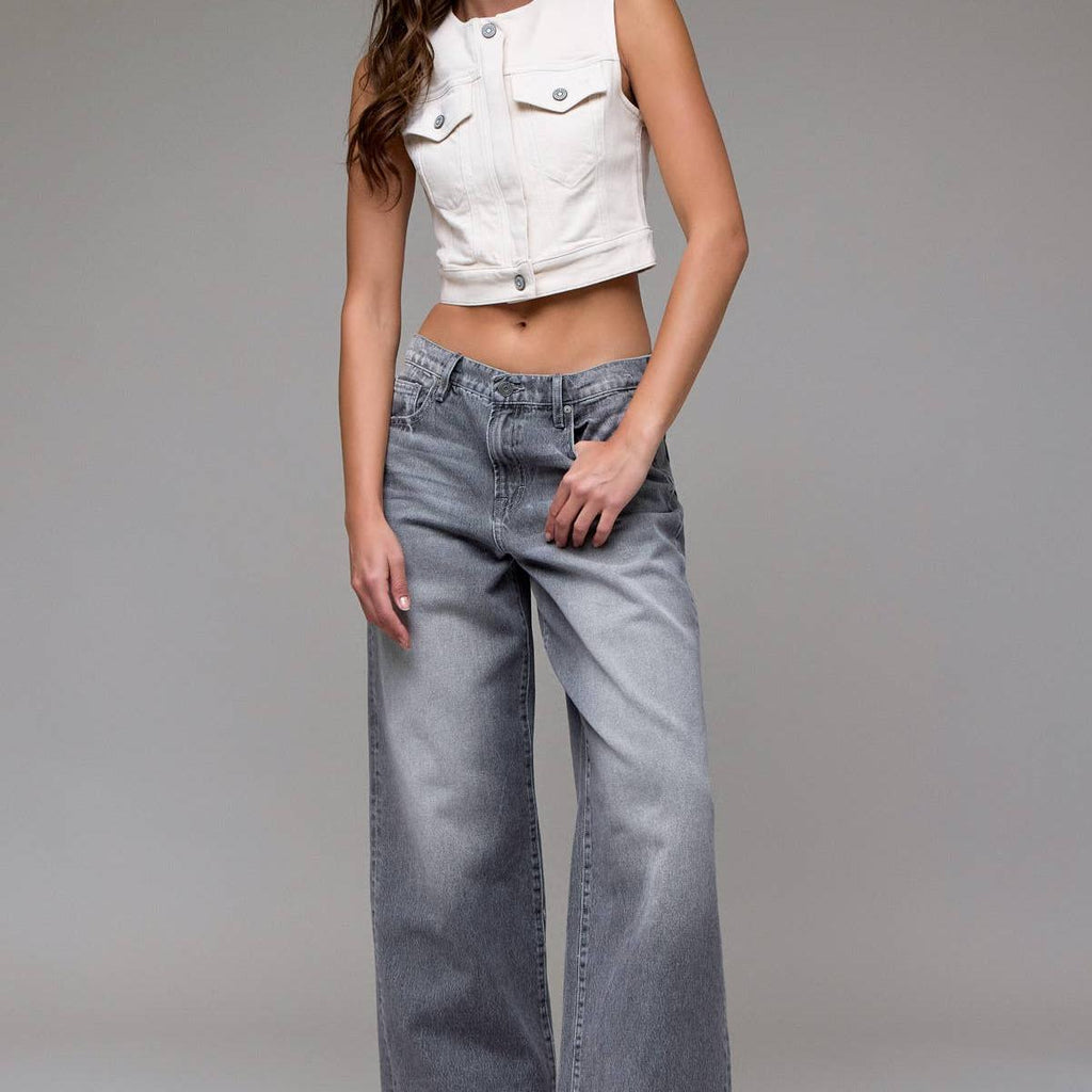Gray Washed Clean Classic Oversized Baggy Jean