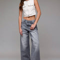 Gray Washed Clean Classic Oversized Baggy Jean
