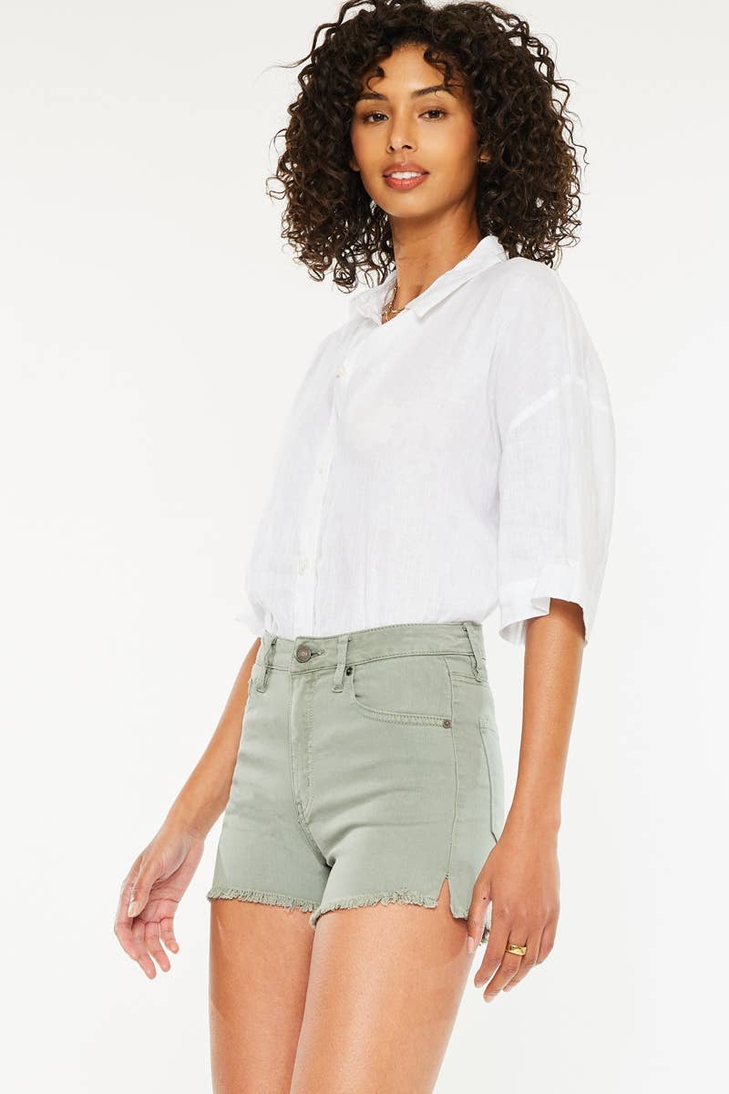 HIGH RISE SHORTS OLIVE COLOR