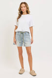 Barrel Jean Shorts with Rope Belt