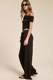Off Shoulder Pants Set with Ruched Top