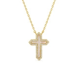Feel The Faith, Shell Pave Cross Necklace