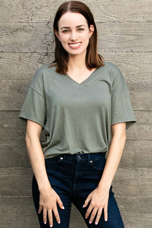 Not So Basic Soft Touch V-Neck Tee