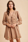 Embroidered Homestead Cotton Mini Dress