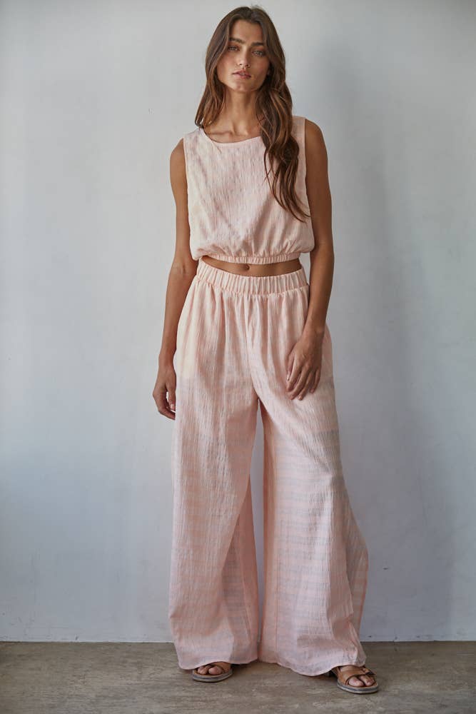 Cotton Spandex Wide Leg Pants