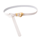 Skinny Suede Belt with Chubby Buckle