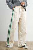 Striped Wide-Leg Drawstring Track Pants - BMP8039