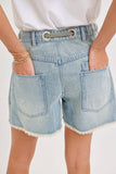 Barrel Jean Shorts with Rope Belt