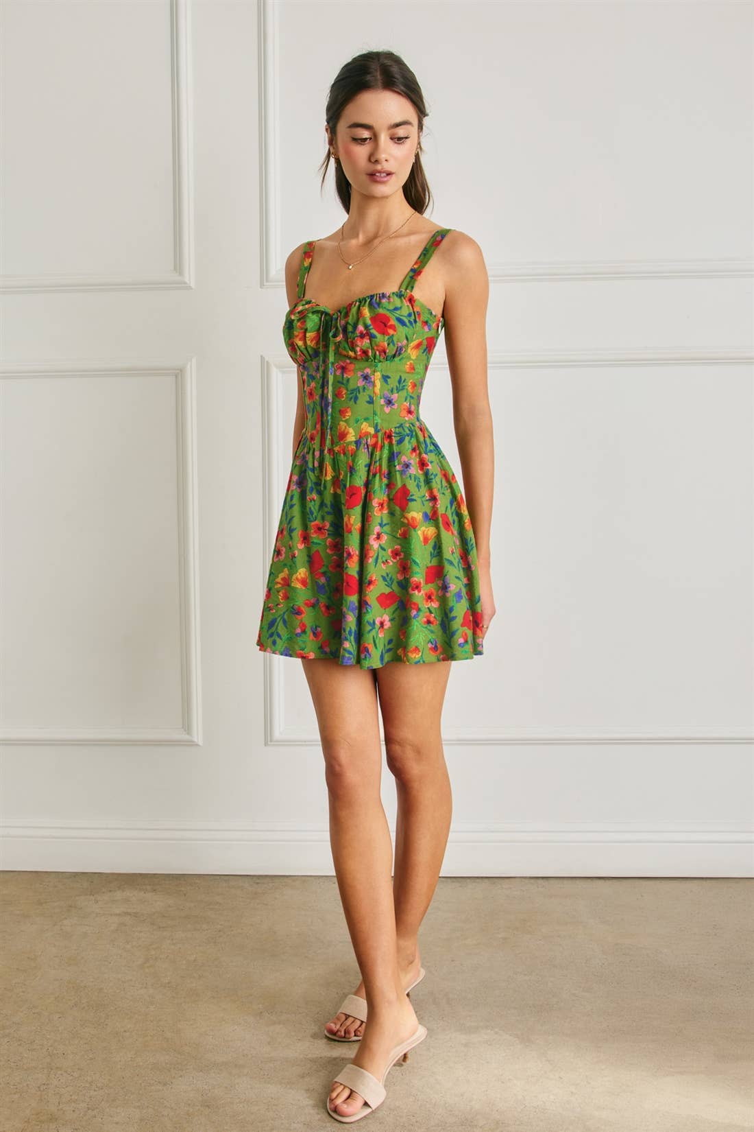 Wildflower Rush Corset Sweetheart Mini Dress