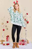Holiday Toile Printed Oversized Top