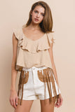 Ruffled Crop Blouse