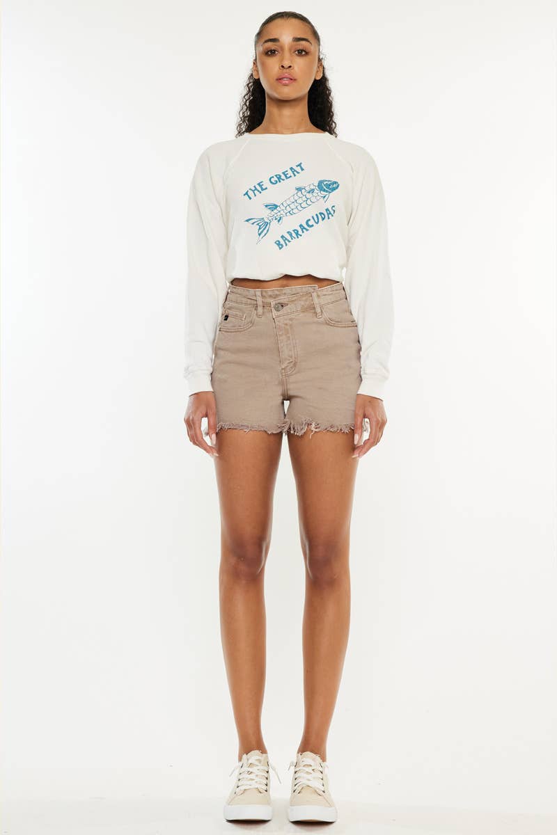 90’S Crossover Khaki Denim Shorts