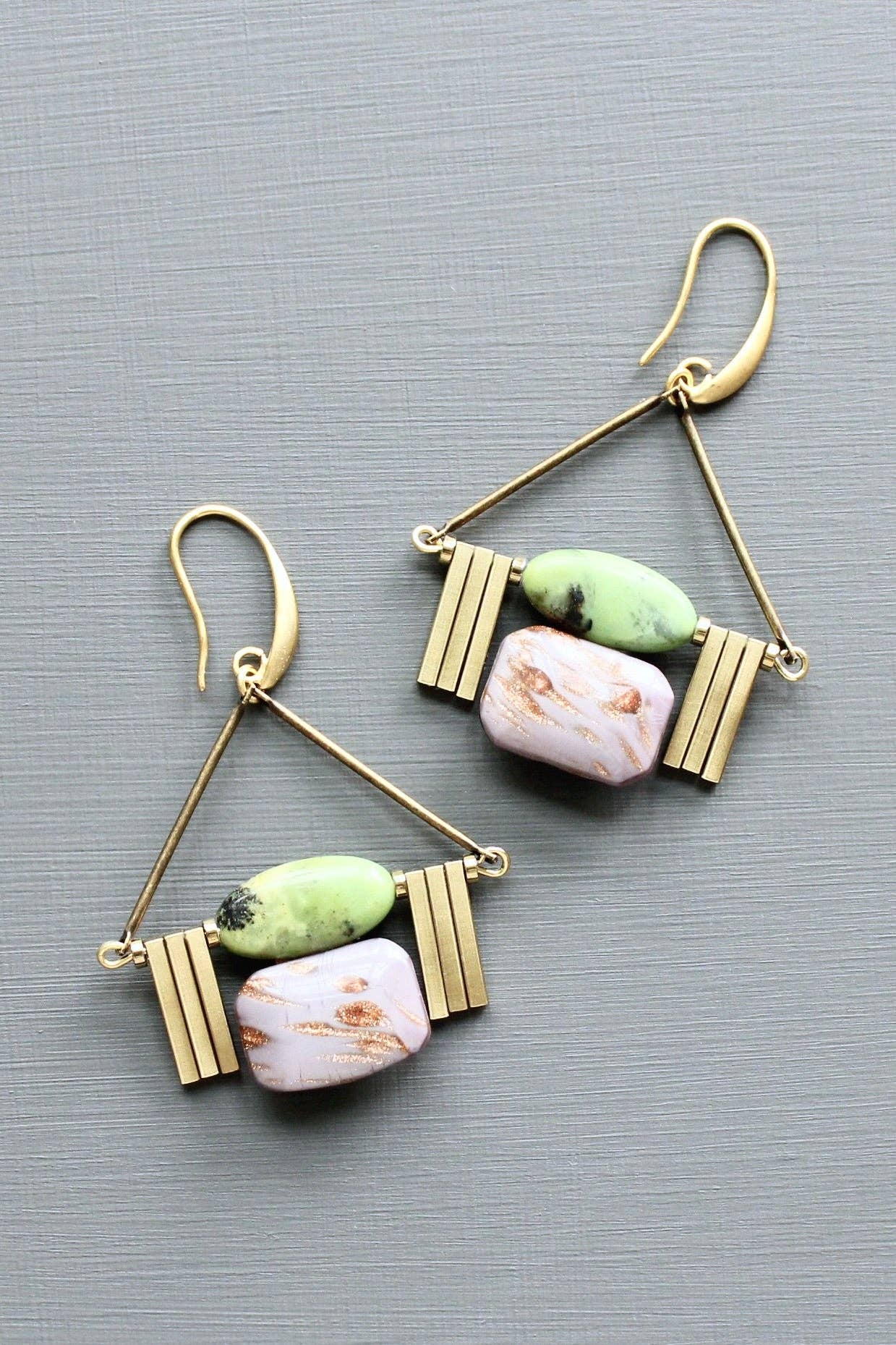 Vintage lavender ArtDeco earrings